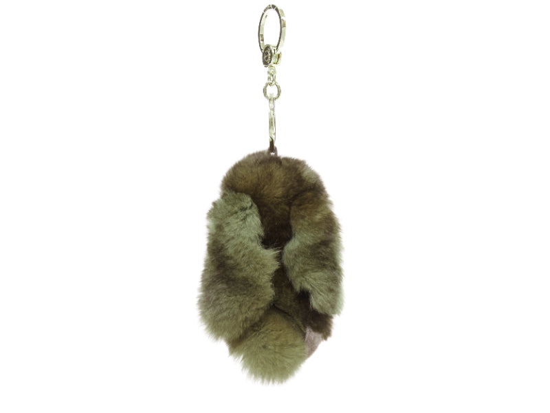 LORO PIANA 100% mink fur brown Rabbit bag charm keyring