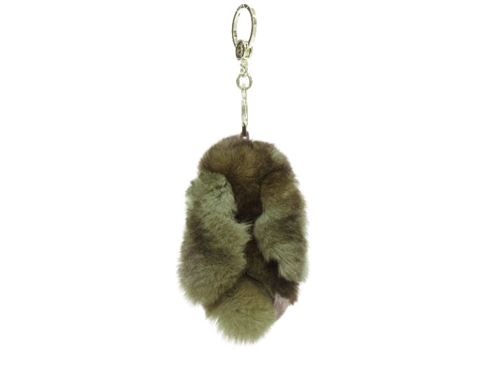 LORO PIANA 100% mink fur brown Rabbit bag charm keyring