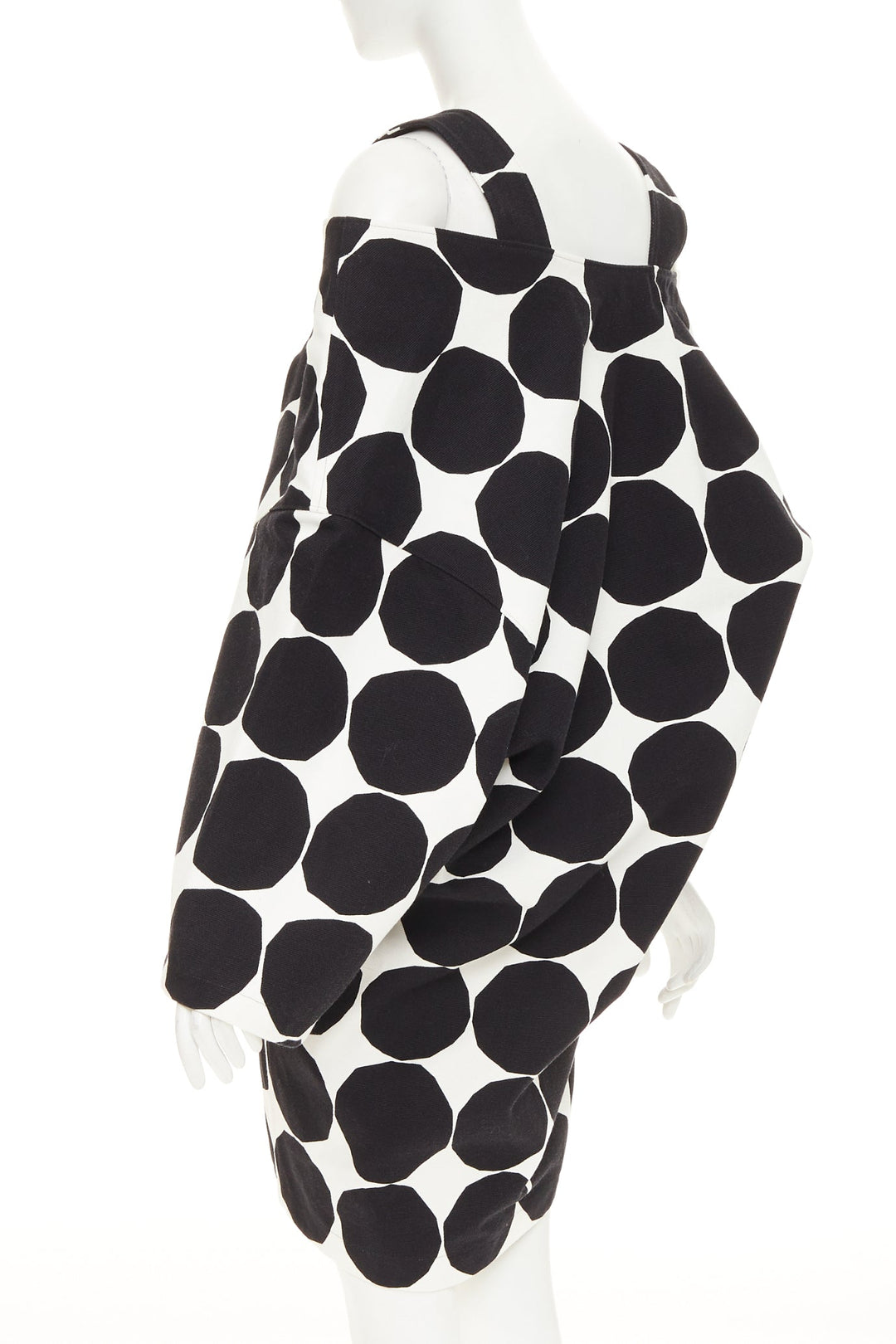 JUNYA WATANABE MARIMEKKO 2018 Runway black white polka dot asymmetric dress XS