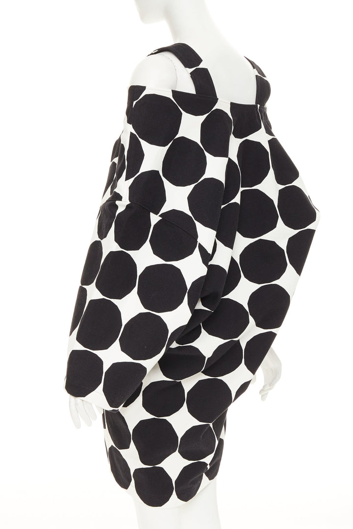 JUNYA WATANABE MARIMEKKO 2018 Runway black white polka dot asymmetric dress XS