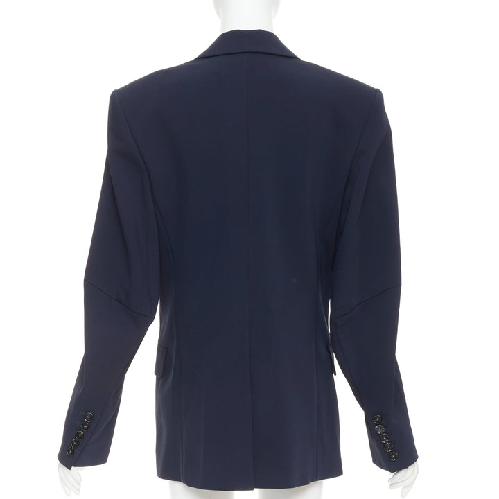 ALEXANDRE VAUTHIER navy blue smooth wool structured oversized boxy blazer jacket