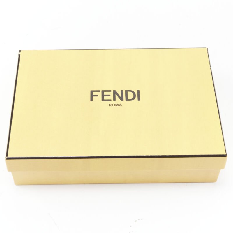 FENDI white dotted scaled leather Rainbow studs long zip continental wallet