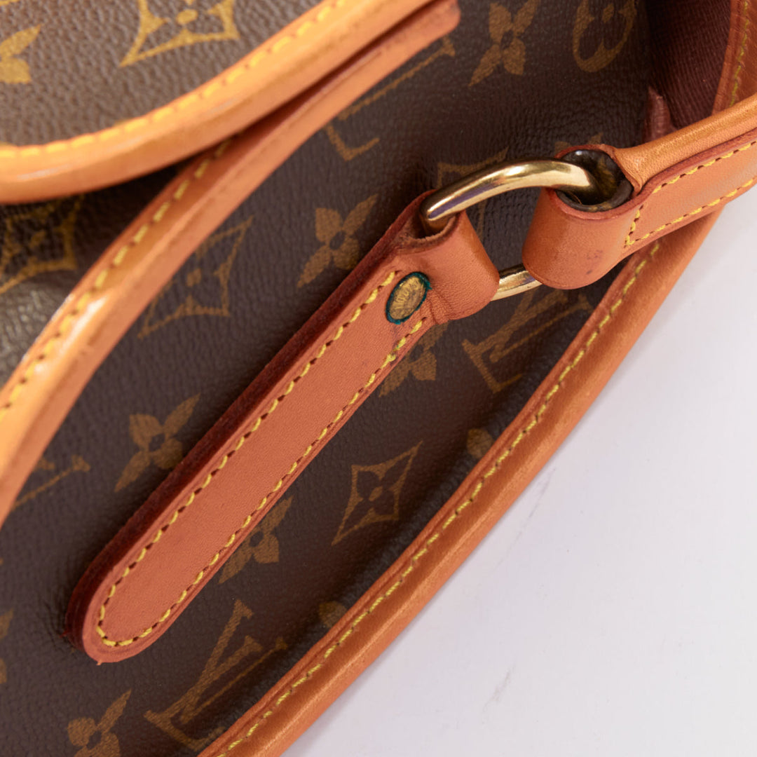 LOUIS VUITTON Marne brown LV monogram honey leather duffle crossbody bag