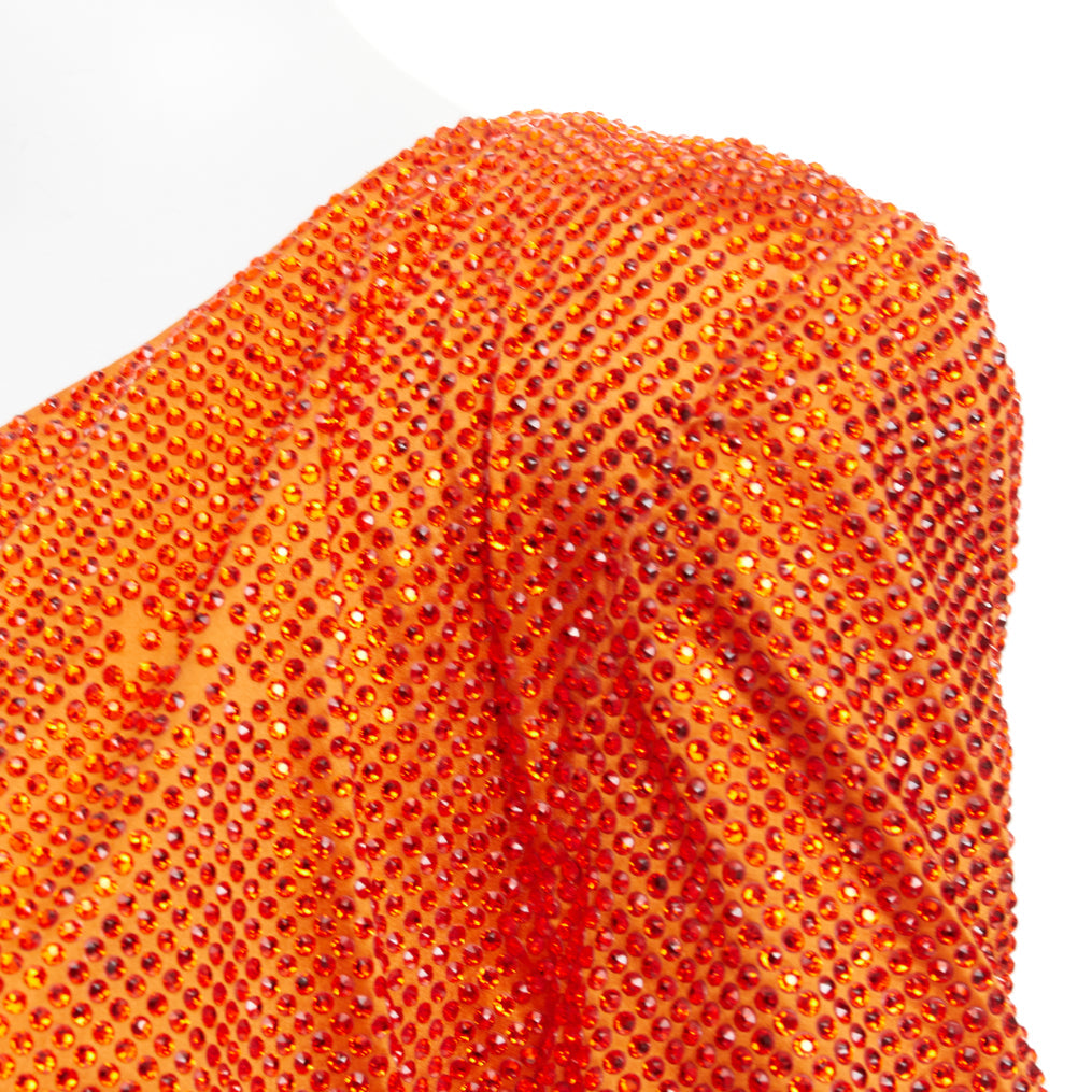 rare ALEXANDRE VAUTHIER COUTURE AW2018 Runway orange strass crystal  dress