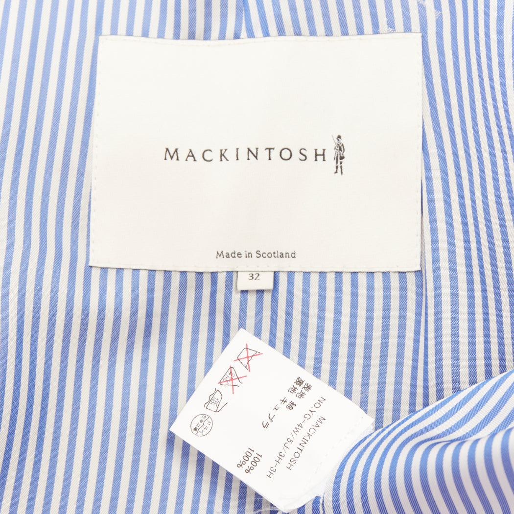 MACKINTOSH beige cotton horn buttons double breasted classic trench FR32 XXS