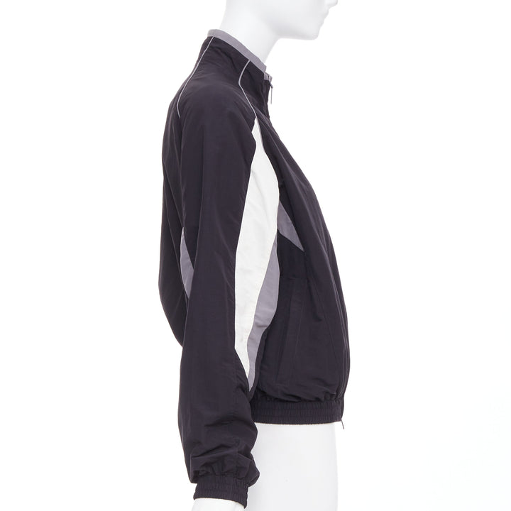 BALENCIAGA 2023 3B black grey white sports oversized track jacket S