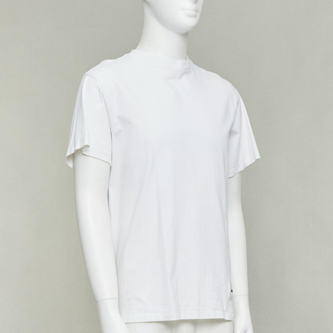 JIL SANDER Set of 3 white cotton black logo patch crew neck tshirt S
