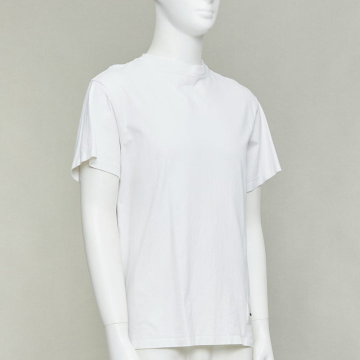 JIL SANDER Set of 3 white cotton black logo patch crew neck tshirt S