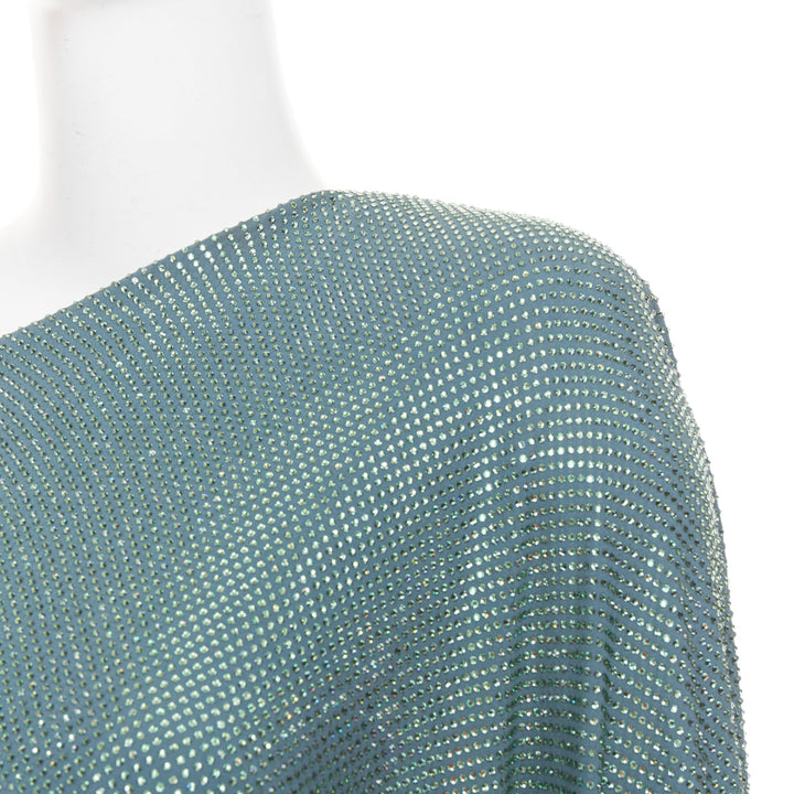 rare ALEXANDRE VAUTHIER COUTURE SS2022 Runway green strass crystal cut out dress