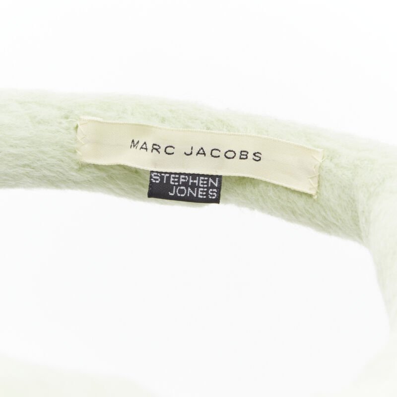 rare MARC JACOBS Stephen Jones 2008 light green wool funky padded headband