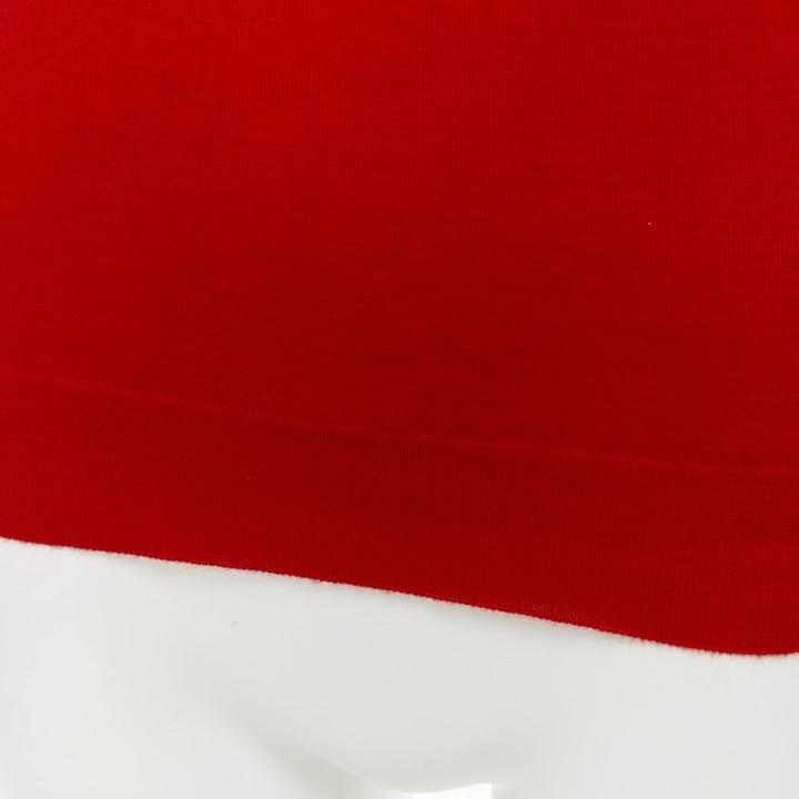 ALEXANDER MCQUEEN 100% cashmere red drop sleeve wide neck sweater top XS