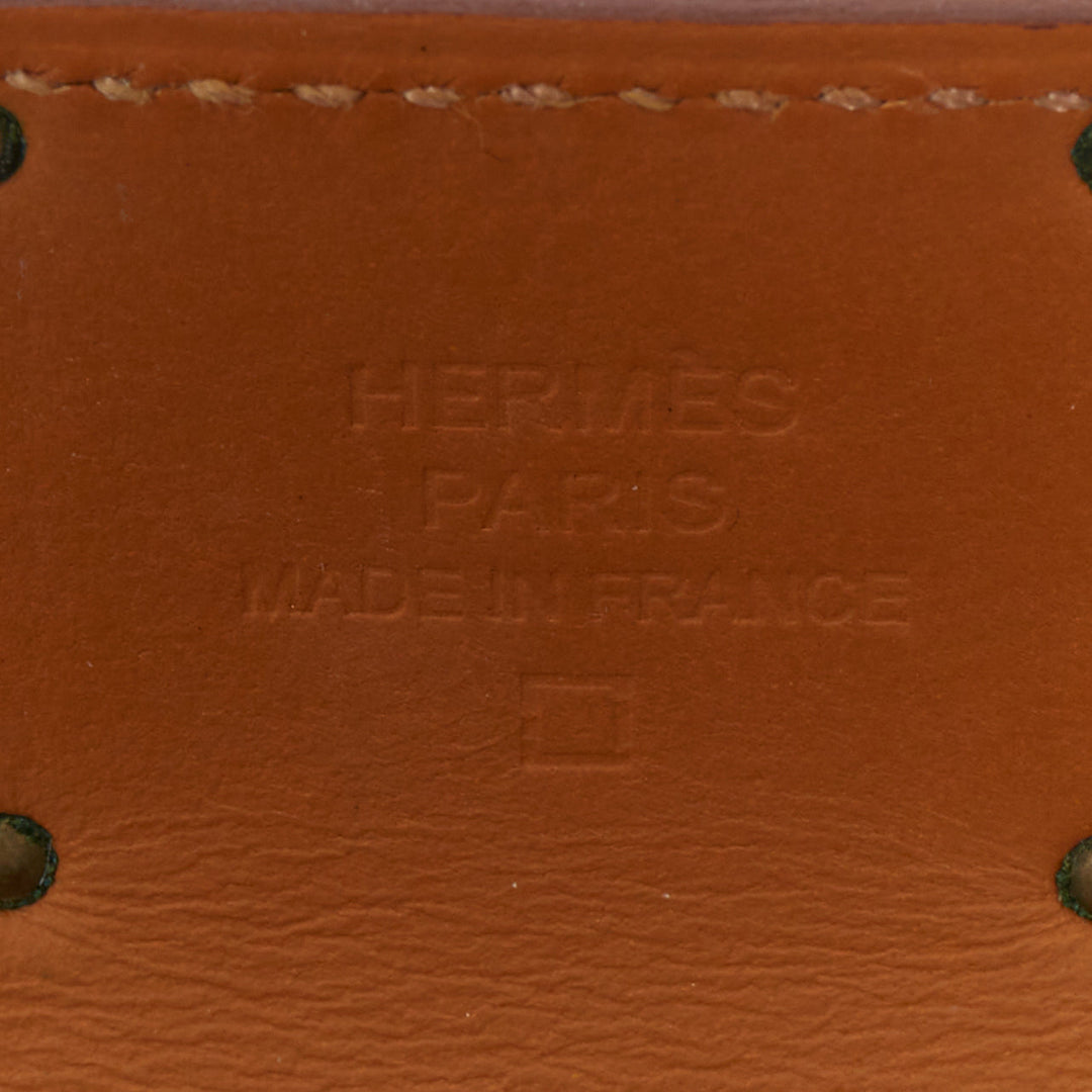 HERMES Kelly Dog brown polished gator leather GHW turnlock bracelet