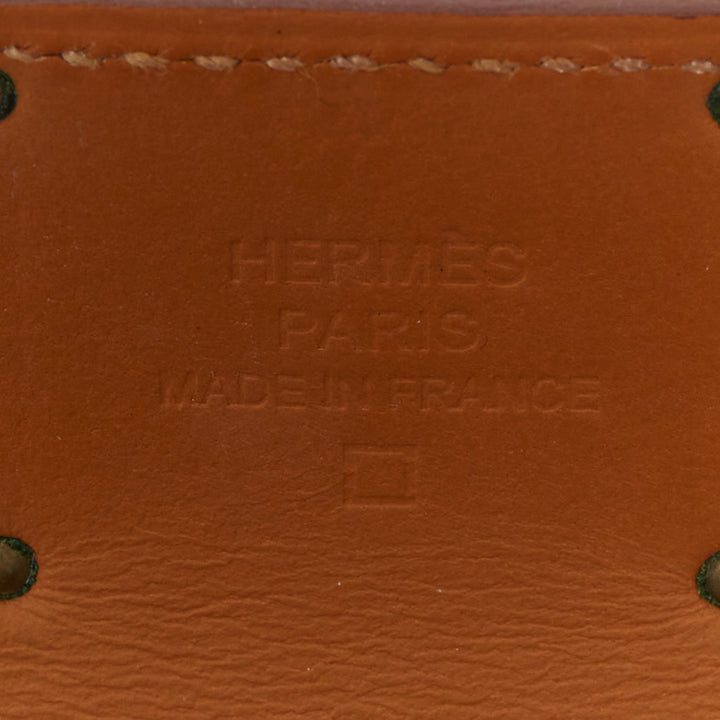 HERMES Kelly Dog brown polished gator leather GHW turnlock bracelet