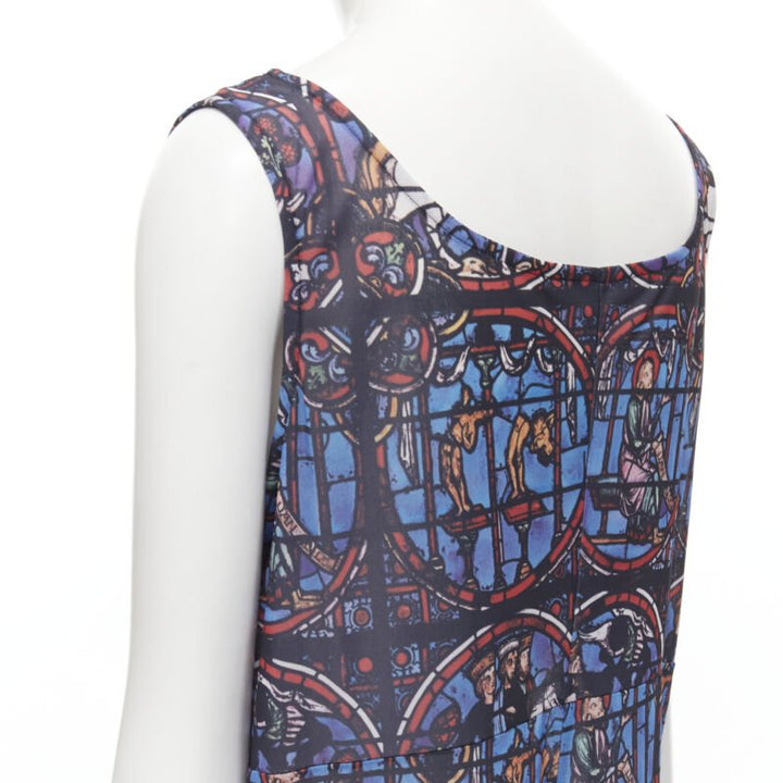 Runway COMME DES GARCONS Vintage 1990 Church Stained Glass print jumpsuit M