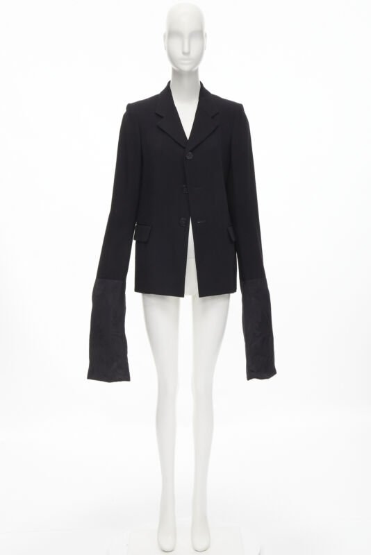 vintage Runway COMME DES GARCONS '92 black wool long wide sleeve blazer jacket M