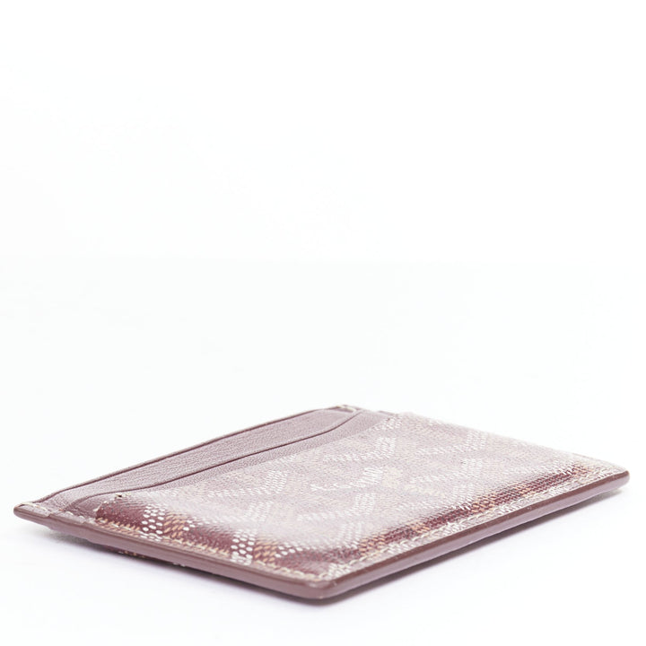 GOYARD Goyardine 4-slot red bordeaux white logo card holder