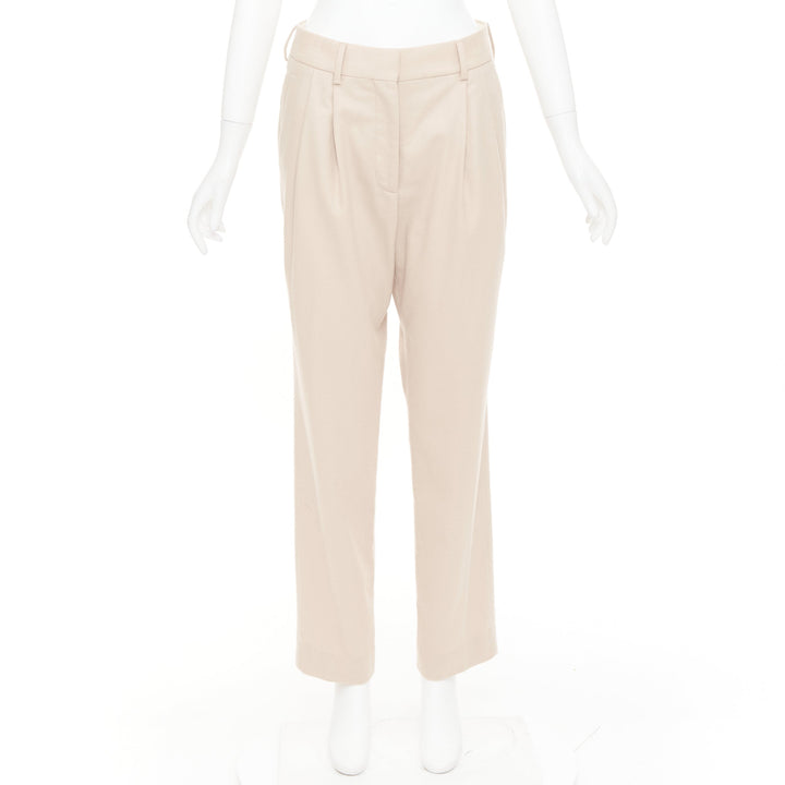 BLAZE MILANO camel virgin wool Signature curved pocket pleat front pants US2 S