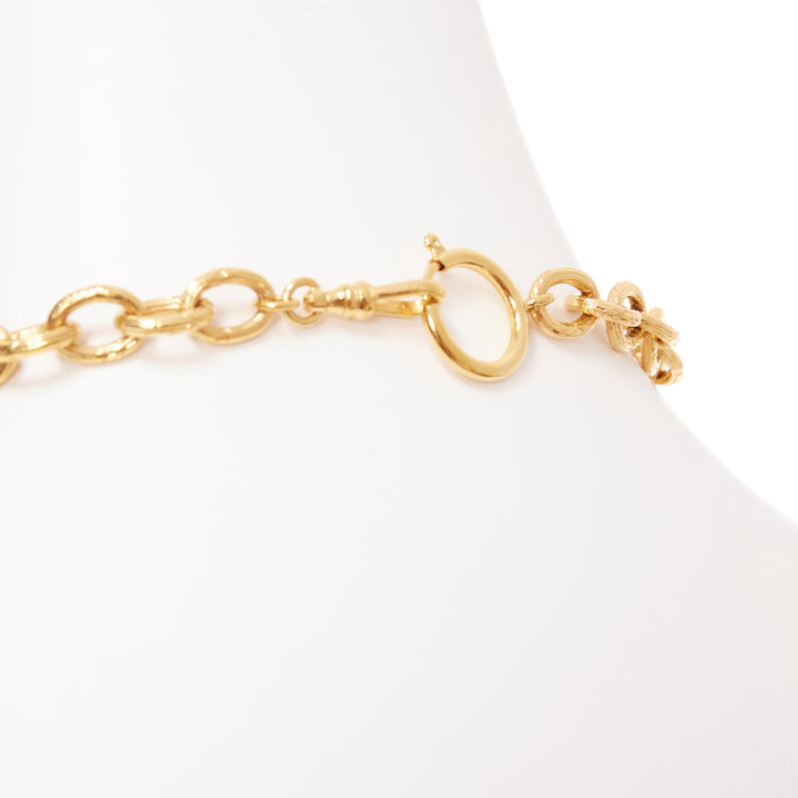 CHANEL 93A Vintage gold tone CC logo pendent chain long necklace