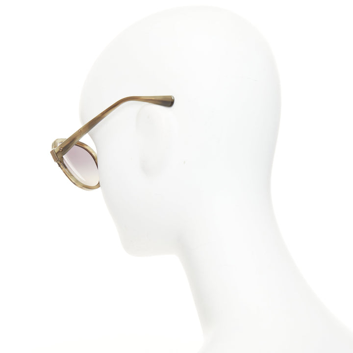 LANVIN 2012 SLN-505 print brushed metal hinge oversized butterfly sunglasses
