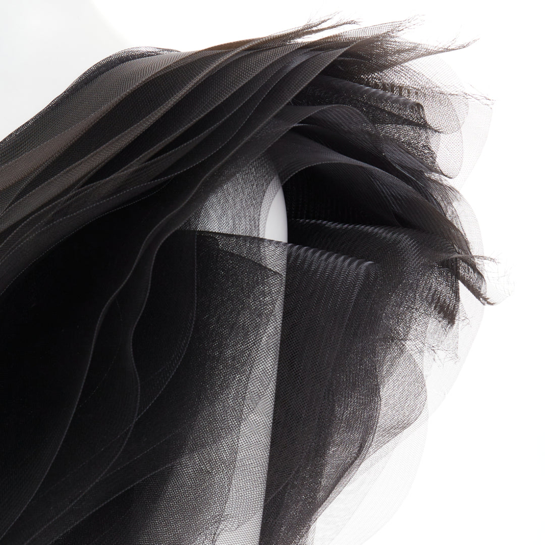 rare ALEXANDRE VAUTHIER COUTURE SS2014 Runway black stiff tulle train gown