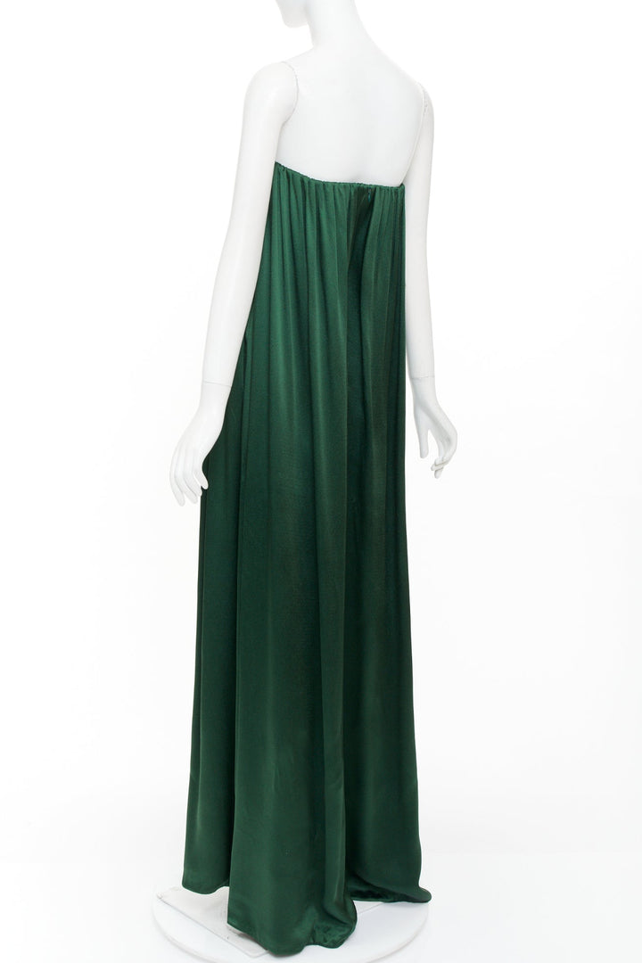EMILIA WICKSTEAD 2020 Elaine strapless emerald green satin gown dress UK6 XS
