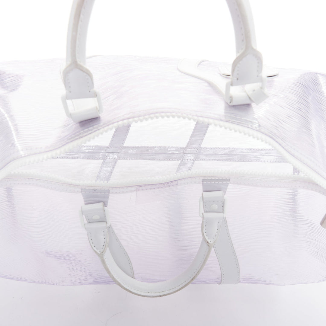 LOUIS VUITTON Virgil Abloh 2019 Keepall Bandouliere 50 white epi PVC travel bag
