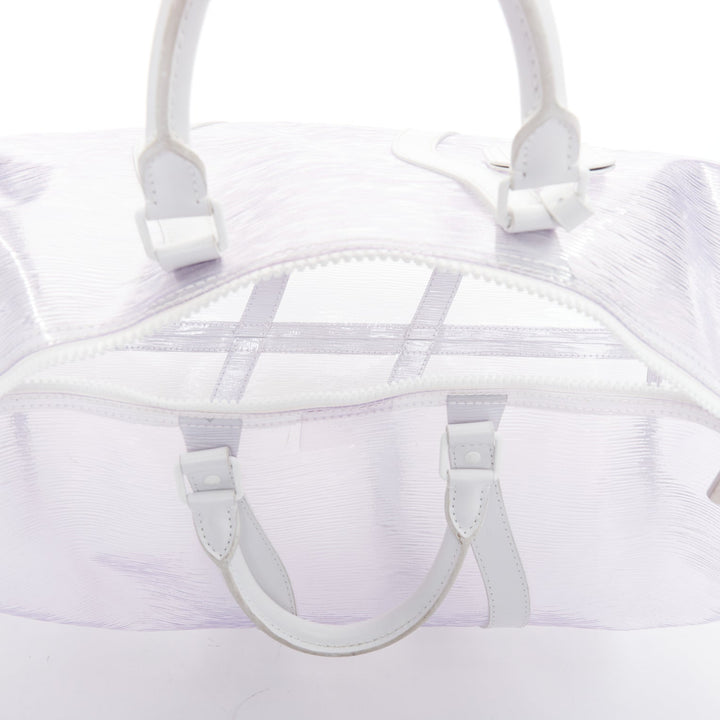 LOUIS VUITTON Virgil Abloh 2019 Keepall Bandouliere 50 white epi PVC travel bag