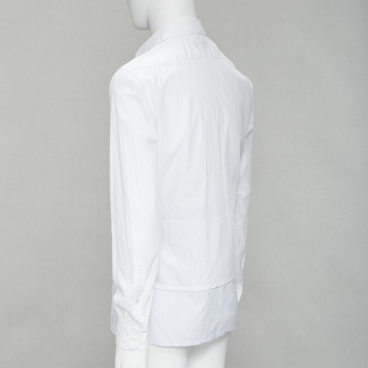 RAF SIMONS white extended layered hem deconstructed shirt EU44 S