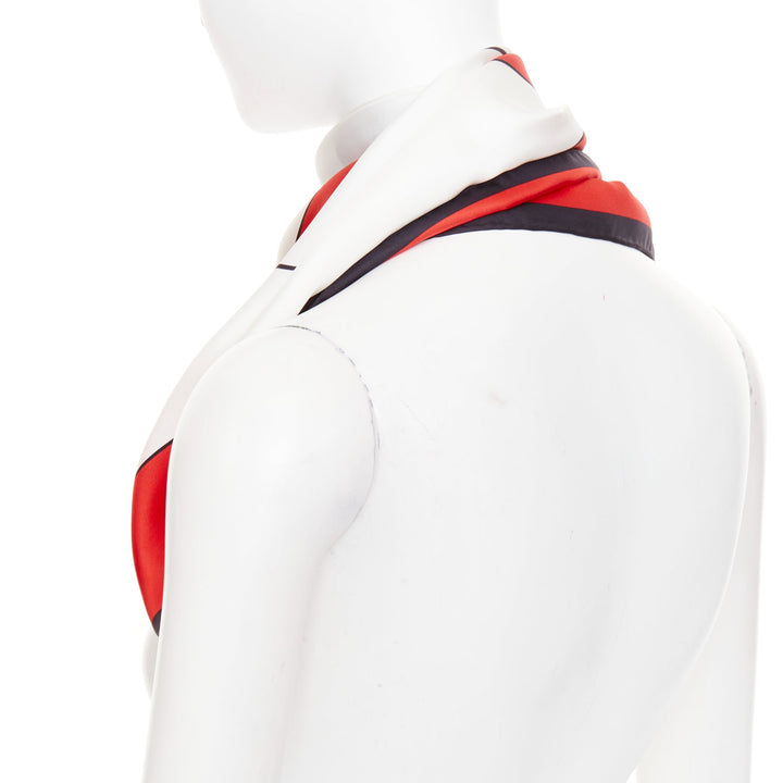 MIU MIU 2020 Disney Minnie Mouse red white black silk twill logo cartoon scarf