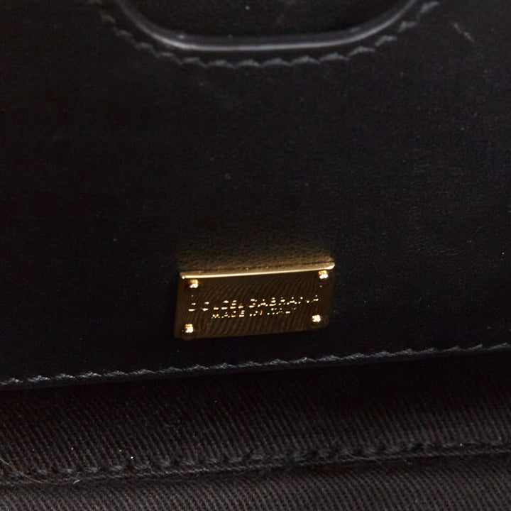 DOLCE GABBANA 2016 Box Rosaria red white striped leather padlock bag
