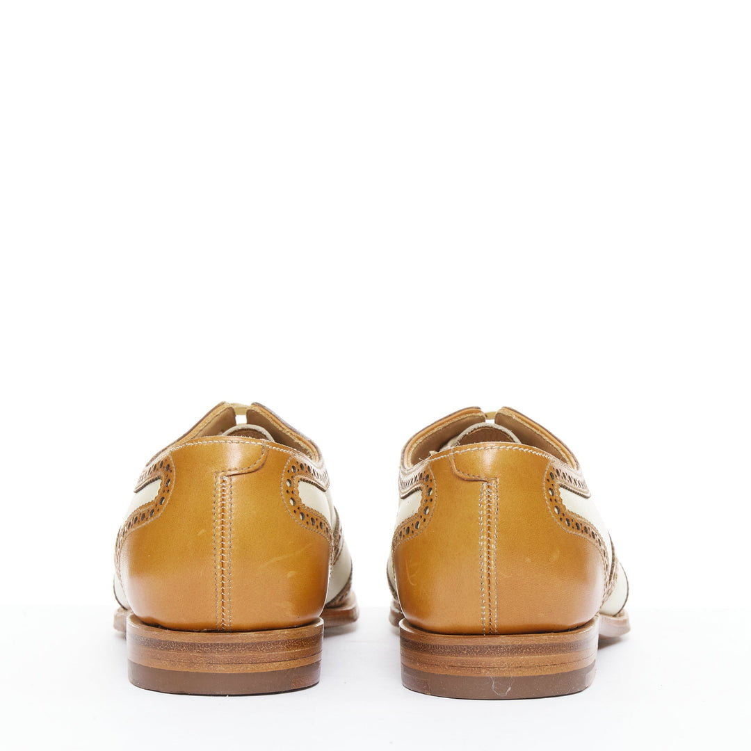 CROCKETT AND JONES Alice brown nude leather wingtip brogue oxford UK7 EU40