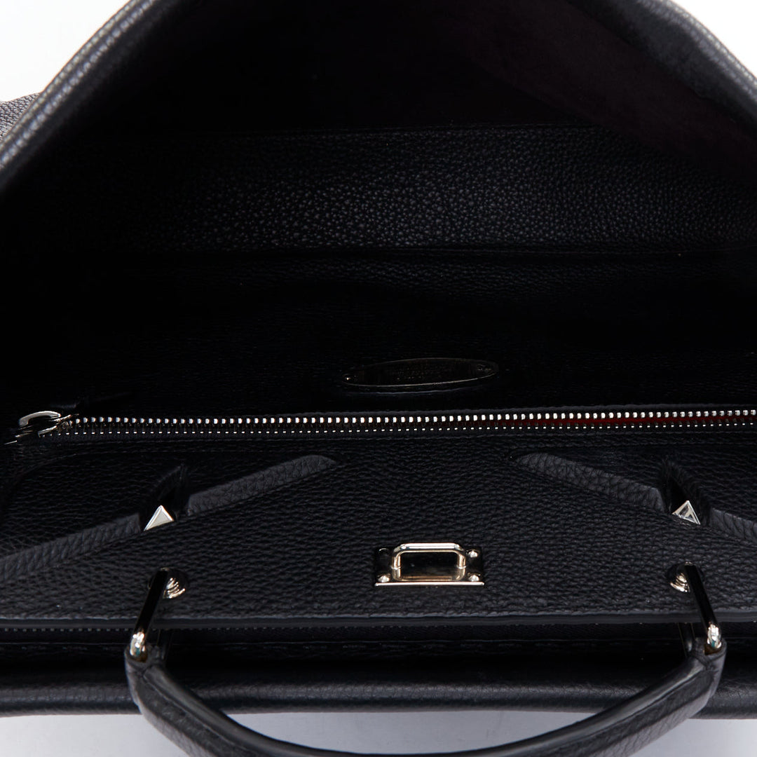 FENDI Peekaboo black topstitch selleria monster eye crossbody briefcase