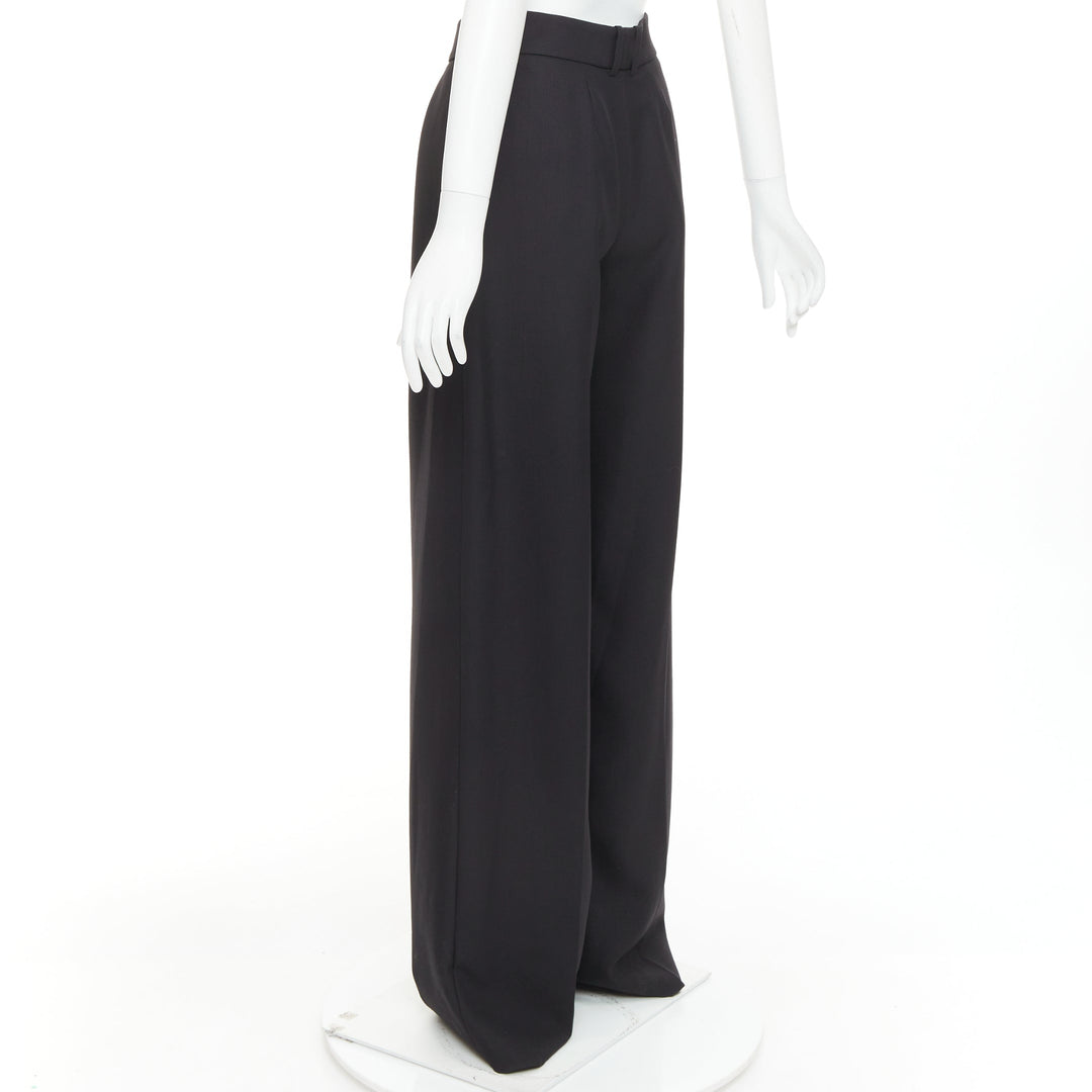 ALEXANDRE VAUTHIER AW2021 black double front dart wide leg pants