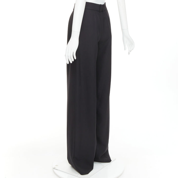 ALEXANDRE VAUTHIER AW2021 black double front dart wide leg pants