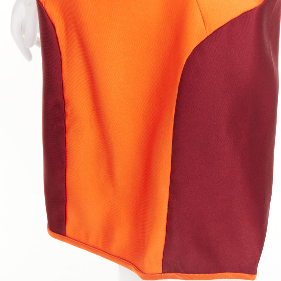 rare MIU MIU 2008 Runway Vintage Sportif geometric silk satin dress IT38 XS