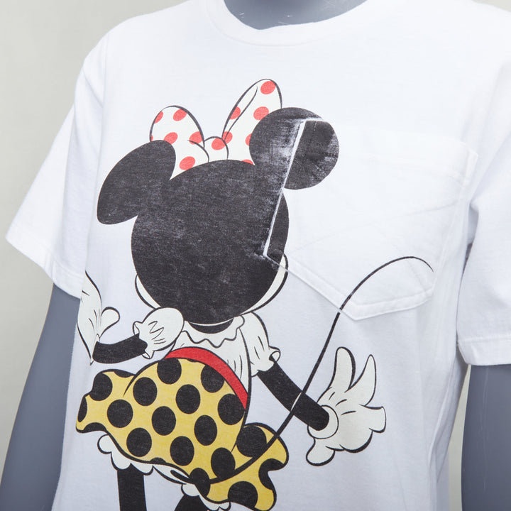 VICTORIA BECKHAM Minnie Mouse print white cotton tshirt UK2 XXS