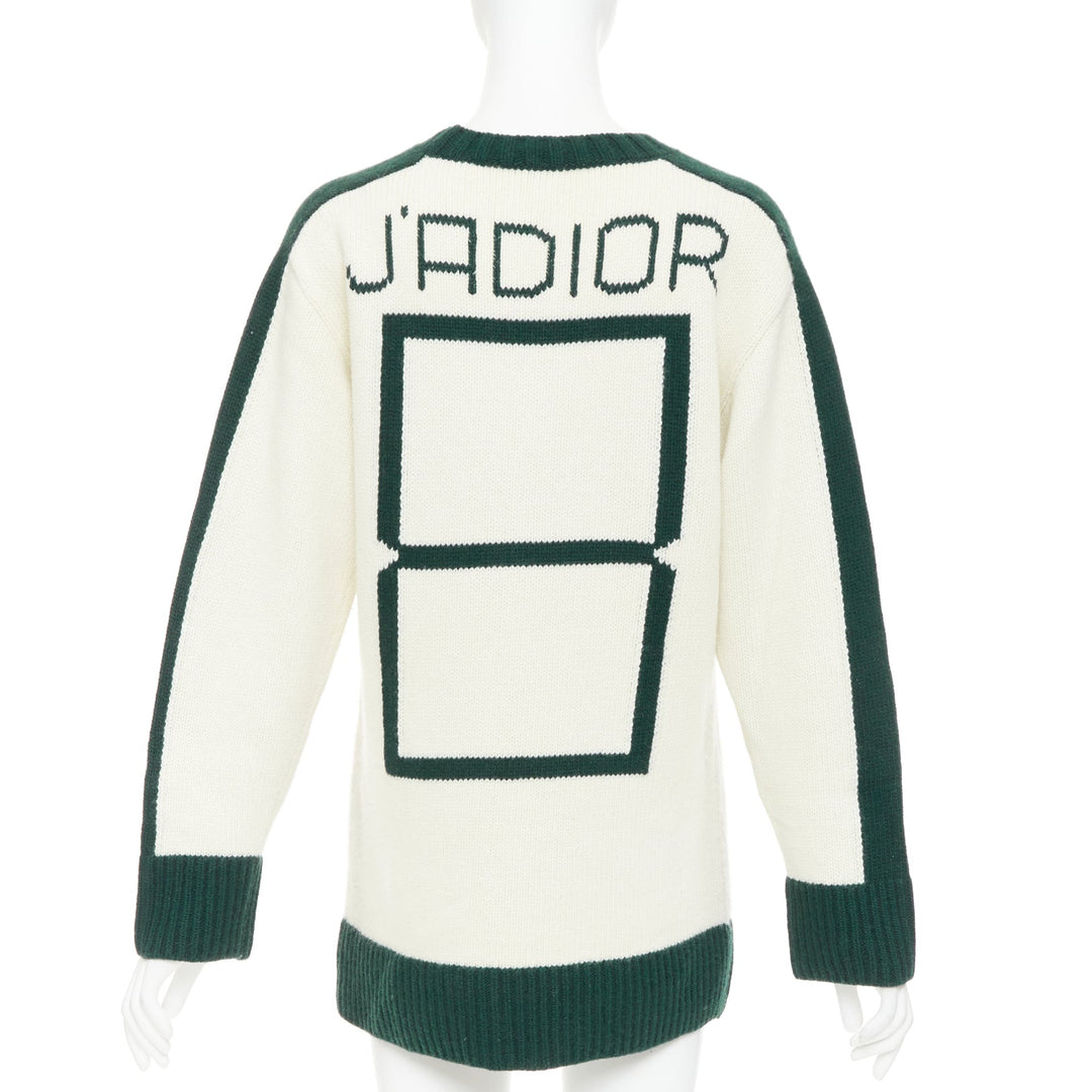 CHRISTIAN DIOR C'est Non cream green wool cashmere oversized sweater FR34 XS