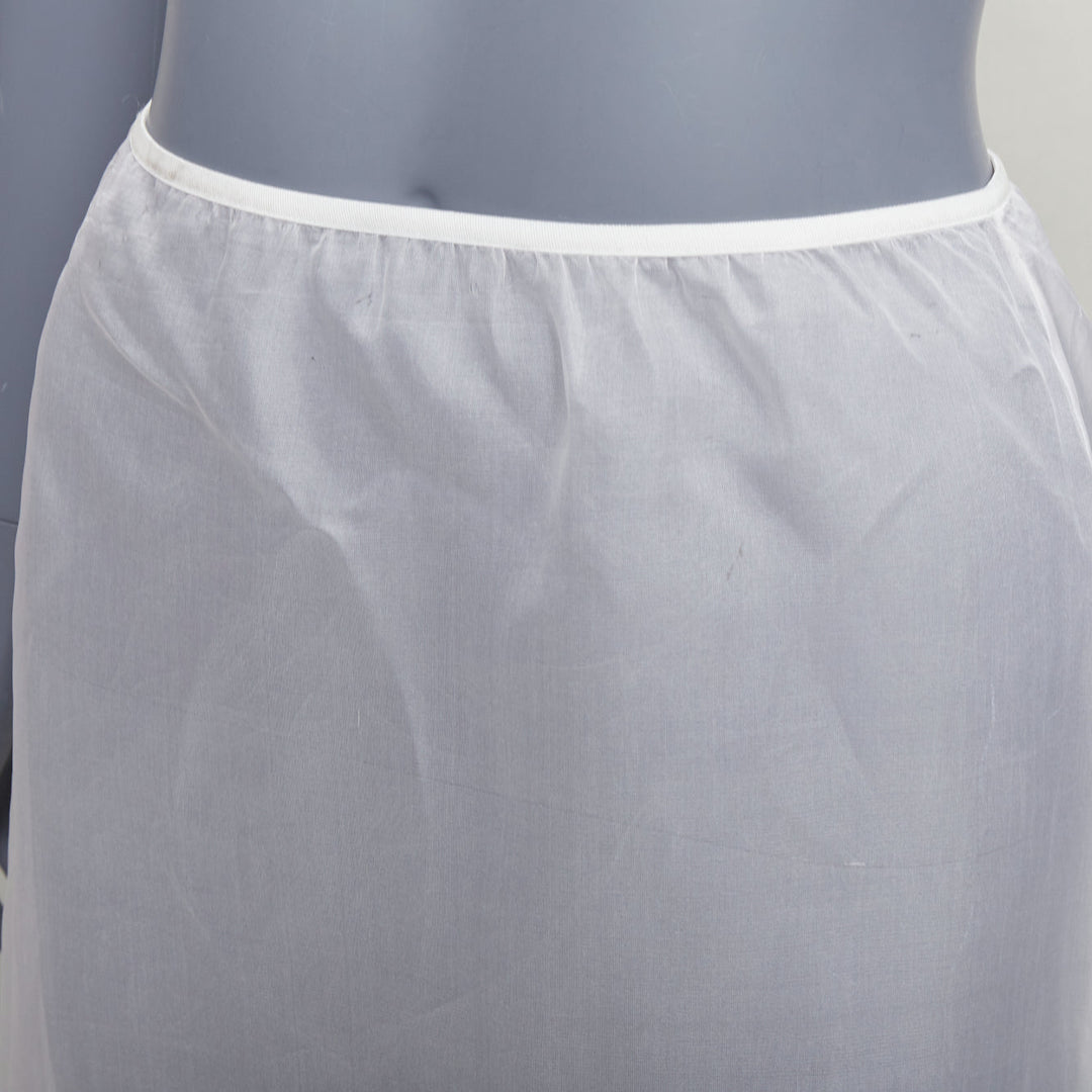 DRIES VAN NOTEN white 100% silk sheer high waisted knee skirt FR34 XS