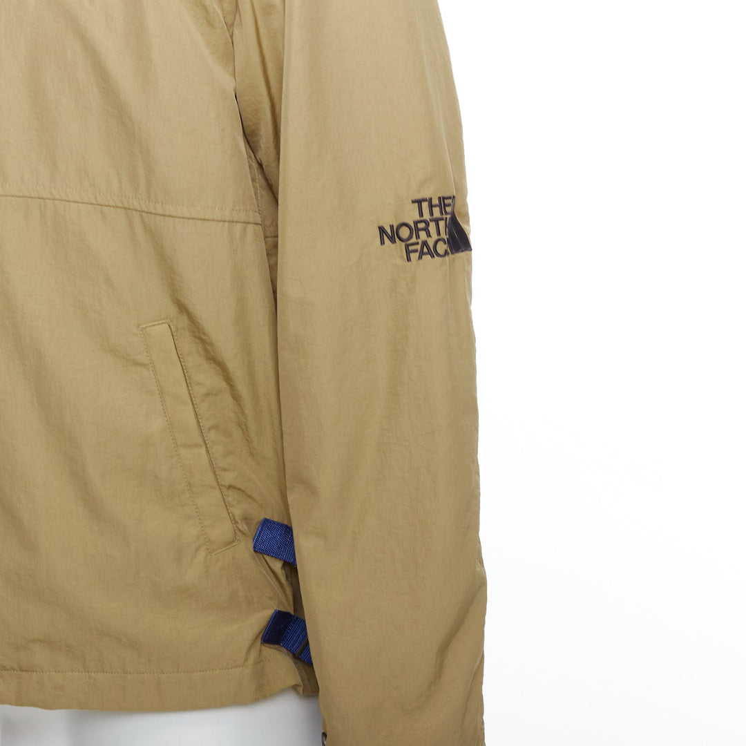 THE NORTH FACE khaki nylon blue trims black logo windbreaker jacket XS