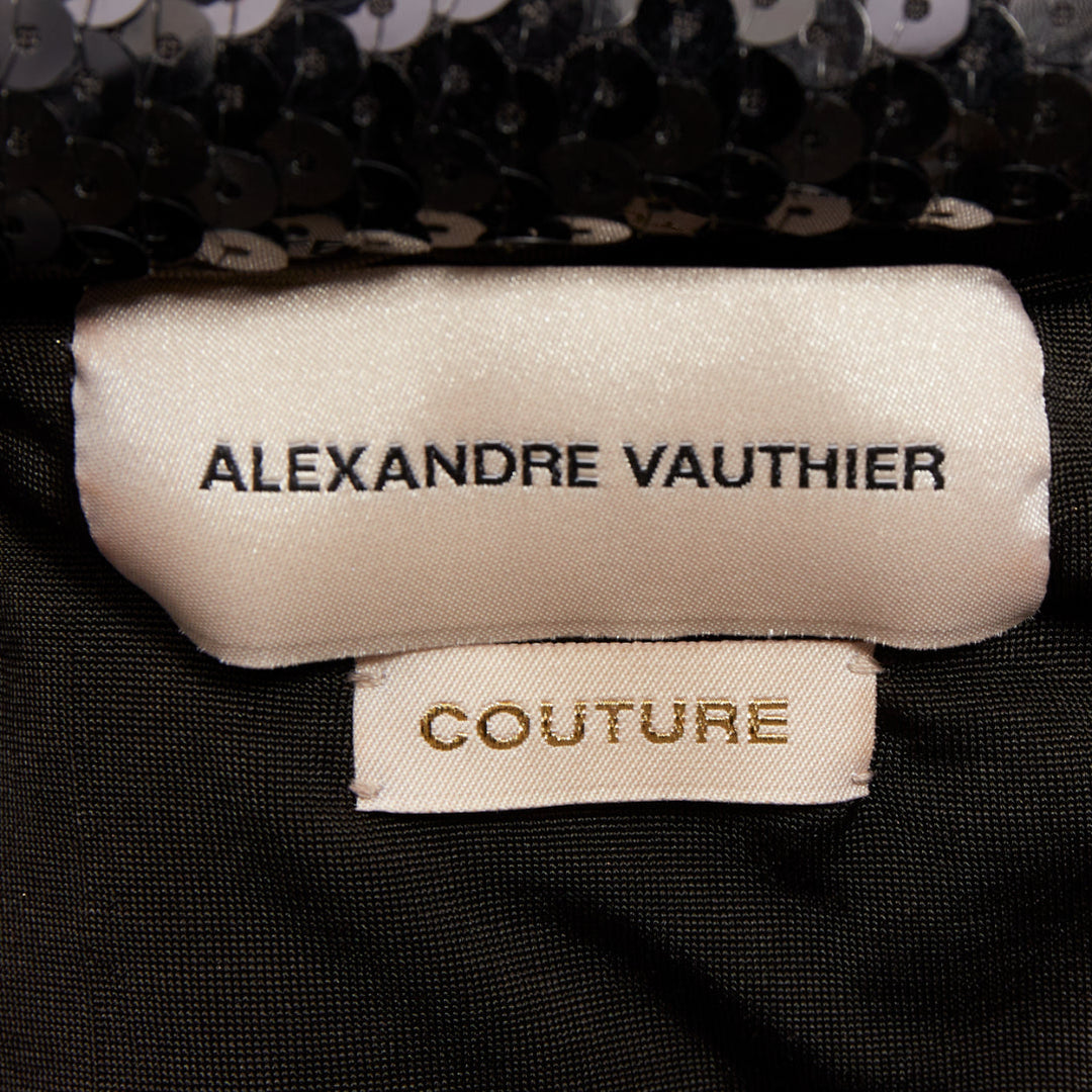 ALEXANDRE VAUTHIER COUTURE SS2023 Runway black sequin off shoulder midi dress