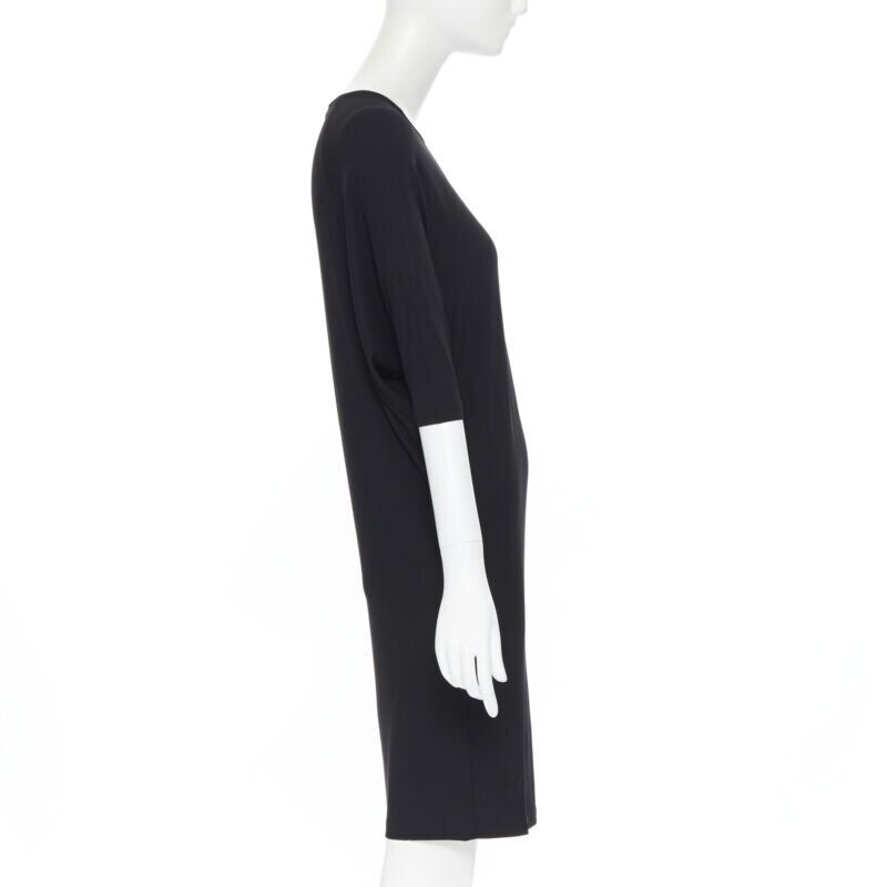 MICHAEL KORS black rayon spandex batwing stretch fit casual dress US0 XS