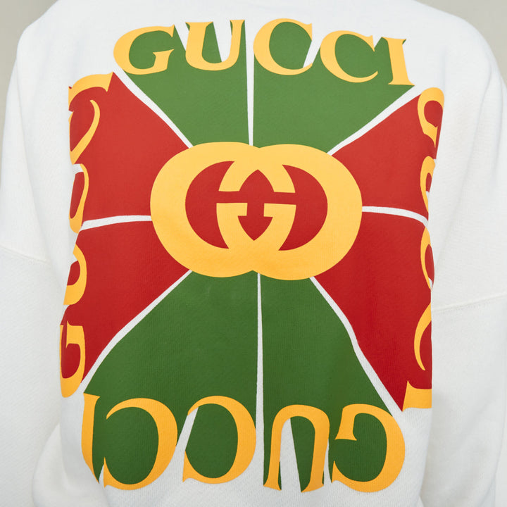 GUCCI 2022 Vintage Logo geometric graphic print zip shoulder sweatshirt IT40 S