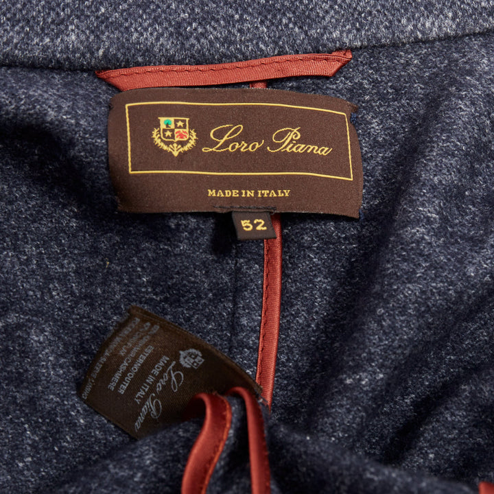 LORO PIANA navy cashmere linen unstructured sport coat blazer IT52 XL