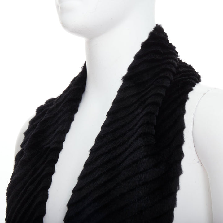 Male mannequin wearing Versace by Donatella Versace Black Fur Men Scarves in Size  | Available at JHROP