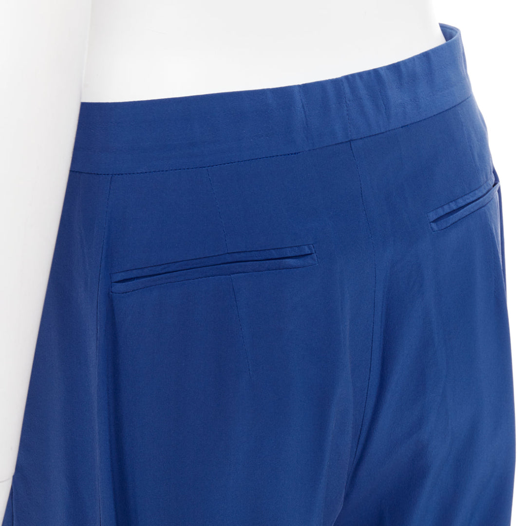 OLD CELINE Phoebe Philo French blue silky half zip tapered pants FR34 XS
