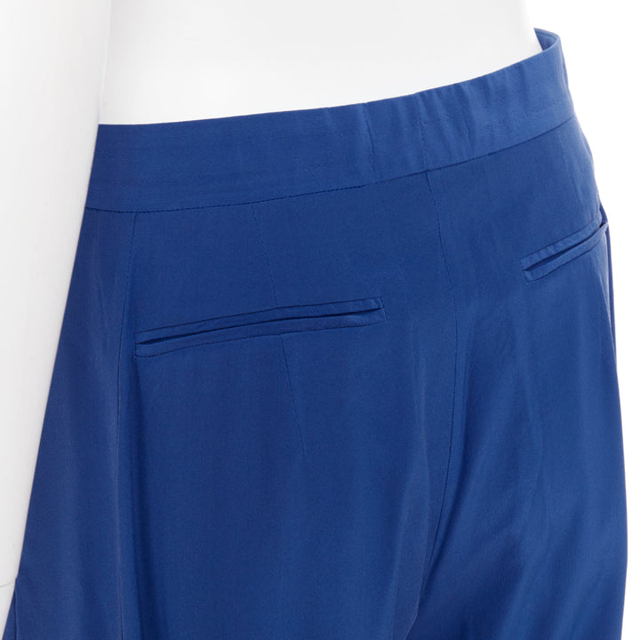 OLD CELINE Phoebe Philo French blue silky half zip tapered pants FR34 XS
