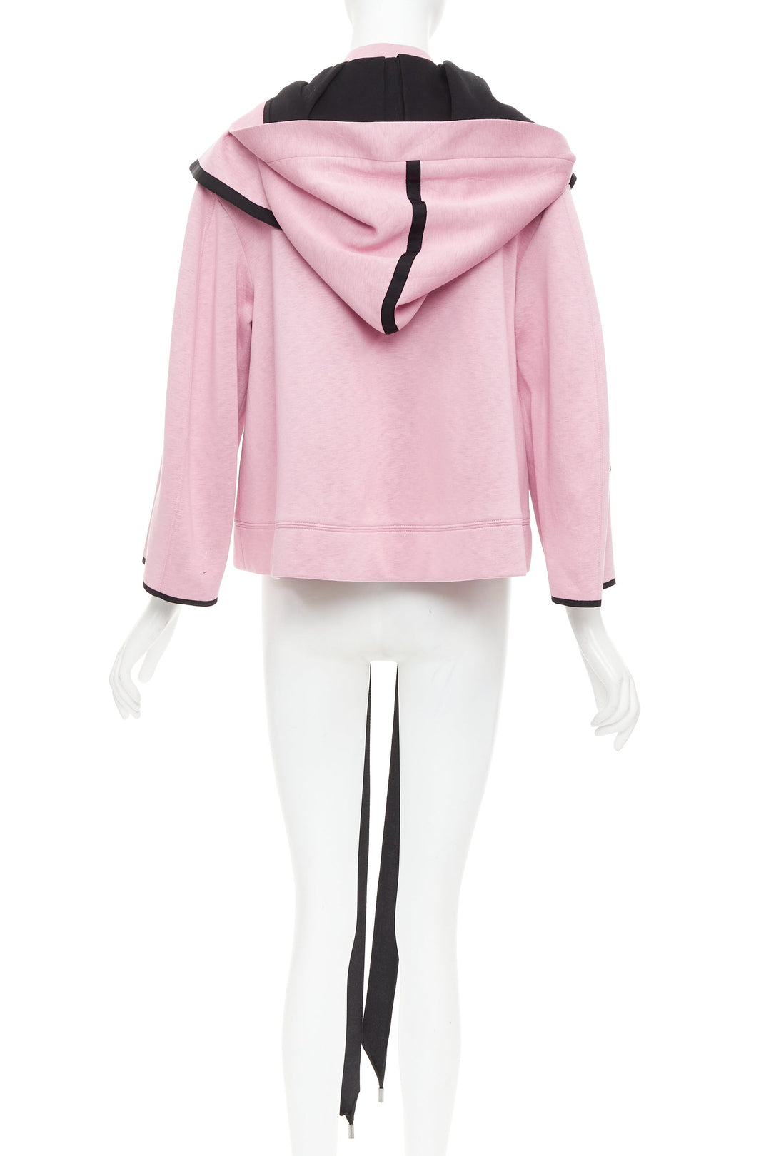 DICE KAYEK pink neoprene beaded star applique ribbon drawstring hoodie IT38 XS