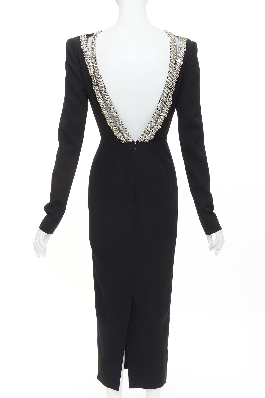 ALEXANDRE VAUTHIER COUTURE 2023 Runway black crystal embellished open back dress