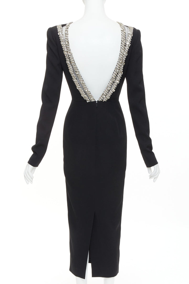 ALEXANDRE VAUTHIER COUTURE 2023 Runway black crystal embellished open back dress