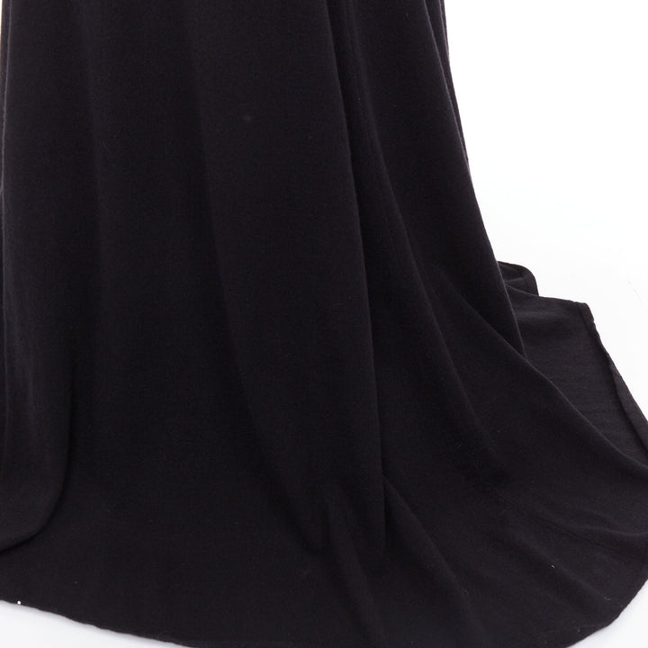 SAINT LAURENT 2022 Runway 100% cashmere turtleneck Power shoulder gown XS